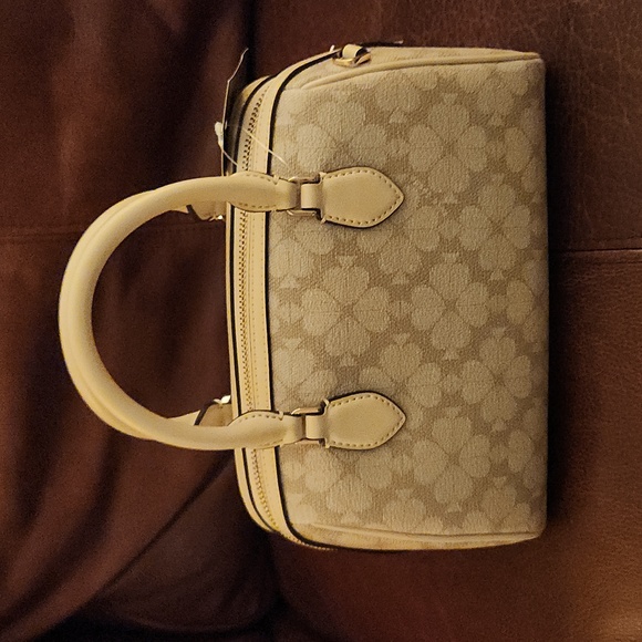 Kate Spade Beige Patterned Satchel *Convert Into Shoulder/ Crossbody With Strap* - Picture 2 of 12